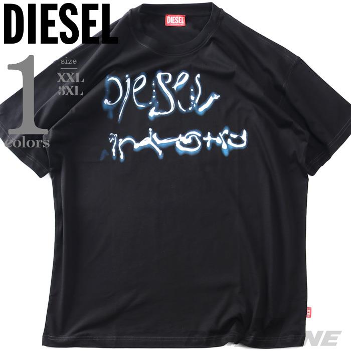 大きいサイズ メンズ DIESEL ディーゼル プリント 半袖 Tシャツ T-NORM-V8 直輸入品 a20511-0qiam
