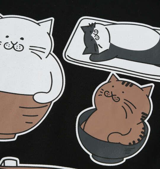 大きいサイズ メンズ おもしろシリーズ T/C天竺ねこまんま定食 半袖 Tシャツ ブラック 1258-6270-2 3L 4L 5L 6L 8L