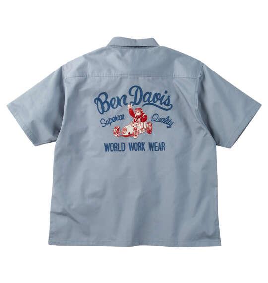 大きいサイズ メンズ BEN DAVIS レーサーレトロ刺繍ワーク 半袖 シャツ ライトグレー 1277-6260-1 3L 4L 5L 6L