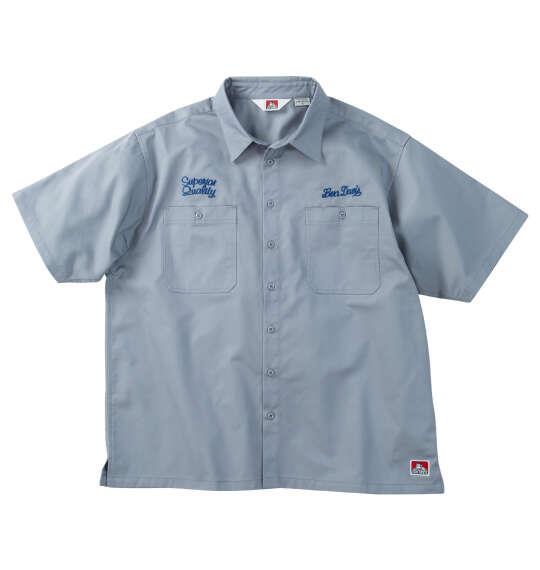 大きいサイズ メンズ BEN DAVIS レーサーレトロ刺繍ワーク 半袖 シャツ ライトグレー 1277-6260-1 3L 4L 5L 6L