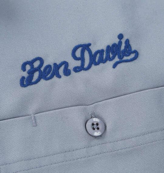 大きいサイズ メンズ BEN DAVIS レーサーレトロ刺繍ワーク 半袖 シャツ ライトグレー 1277-6260-1 3L 4L 5L 6L