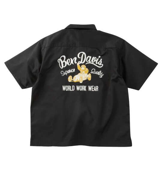 大きいサイズ メンズ BEN DAVIS レーサーレトロ刺繍ワーク 半袖 シャツ ブラック 1277-6260-2 3L 4L 5L 6L