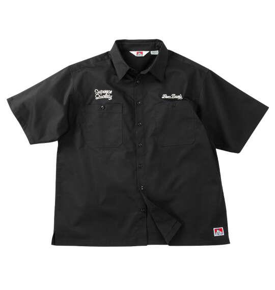 大きいサイズ メンズ BEN DAVIS レーサーレトロ刺繍ワーク 半袖 シャツ ブラック 1277-6260-2 3L 4L 5L 6L