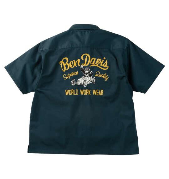 大きいサイズ メンズ BEN DAVIS レーサーレトロ刺繍ワーク 半袖 シャツ ダークグリーン 1277-6260-3 3L 4L 5L 6L