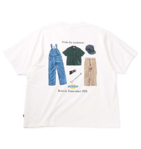 大きいサイズ メンズ DICKIES ハンドドローイング 半袖 Tシャツ ホワイト 1278-6531-1 3L 4L 5L