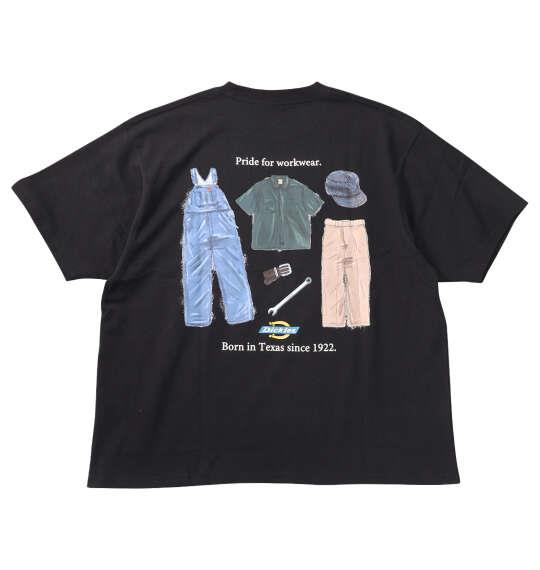 大きいサイズ メンズ DICKIES ハンドドローイング 半袖 Tシャツ ブラック 1278-6531-2 3L 4L 5L