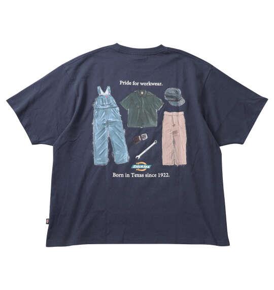 大きいサイズ メンズ DICKIES ハンドドローイング 半袖 Tシャツ ネイビー 1278-6531-3 3L 4L 5L