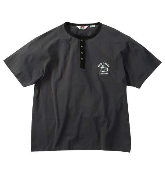 大きいサイズ メンズ BEN DAVIS リンガーヘンリーネック 半袖 Tシャツ チャコール 1278-6580-2 3L 4L 5L 6L