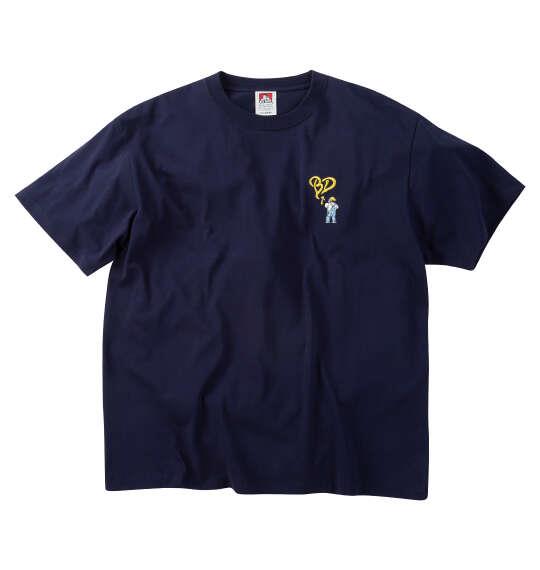 大きいサイズ メンズ BEN DAVIS ワンポイントゴリラ刺繍接触冷感 半袖 Tシャツ ネイビー 1278-6583-1 3L 4L 5L 6L
