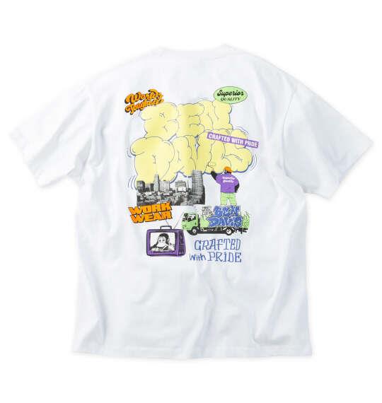 大きいサイズ メンズ BEN DAVIS オーバーラップ接触冷感 半袖 Tシャツ ホワイト 1278-6584-1 3L 4L 5L 6L