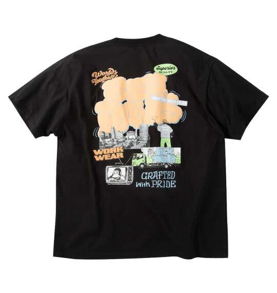 大きいサイズ メンズ BEN DAVIS オーバーラップ接触冷感 半袖 Tシャツ ブラック 1278-6584-2 3L 4L 5L 6L