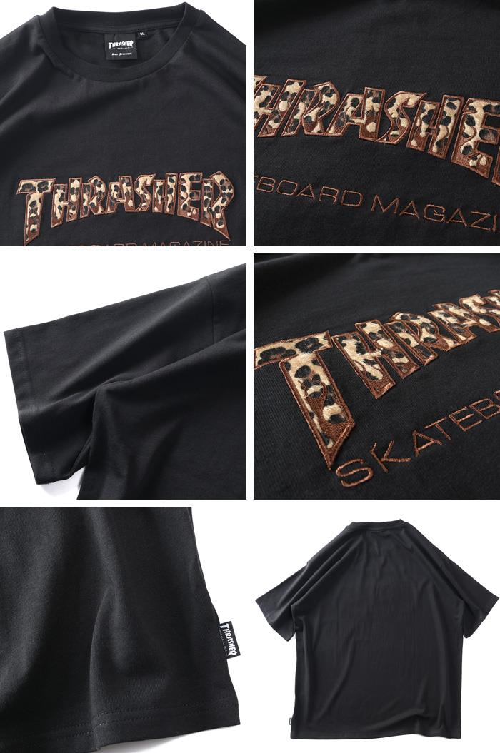 大きいサイズ メンズ THRASHER スラッシャー ショ-トファーアップリケ 半袖 Tシャツ 春夏新作 th26su06k