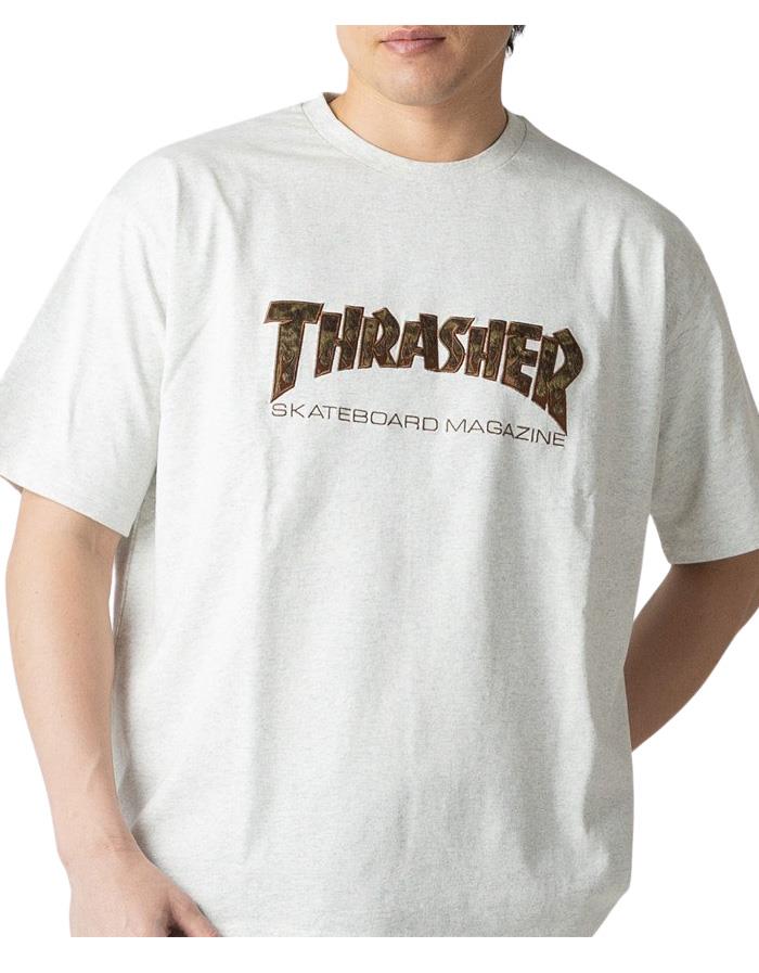 【ns623】大きいサイズ メンズ THRASHER スラッシャー ショ-トファーアップリケ 半袖 Tシャツ 春夏新作 th26su06k 【fre】