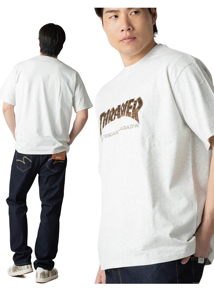 【ns623】大きいサイズ メンズ THRASHER スラッシャー ショ-トファーアップリケ 半袖 Tシャツ 春夏新作 th26su06k 【fre】