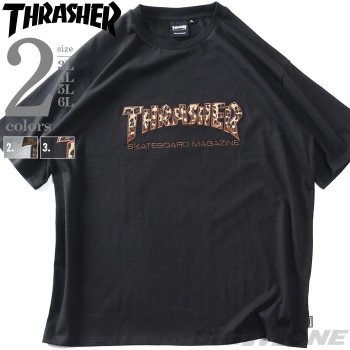大きいサイズ メンズ THRASHER スラッシャー ショ－トファーアップリケ 半袖 Tシャツ 春夏新作 th26su06k