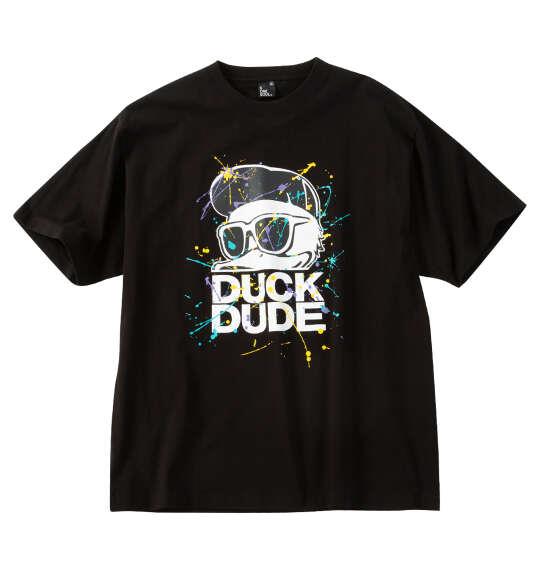 大きいサイズ メンズ b-one-soul DUCK DUDEスプラッシュロゴ 半袖 Tシャツ ブラック 1258-6290-2 3L 4L 5L 6L