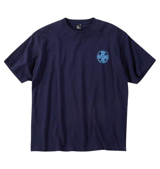 大きいサイズ メンズ b-one-soul DUCK DUDEシルバープリント 半袖 Tシャツ ダークネイビー 1258-6291-1 3L 4L 5L 6L