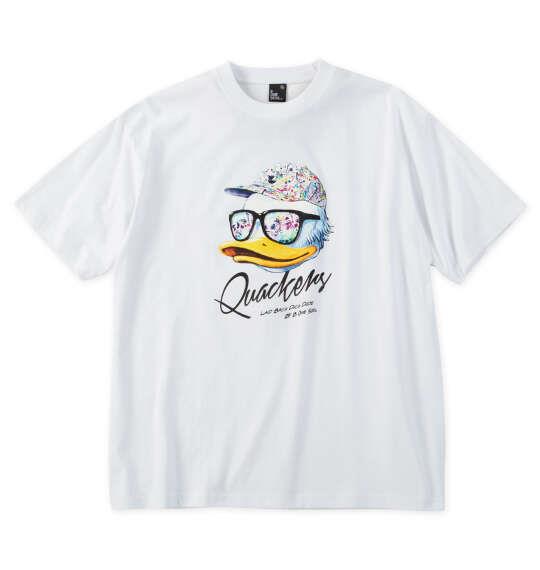 大きいサイズ メンズ b-one-soul DUCK DUDEフェイスクワック 半袖 Tシャツ ホワイト 1258-6292-1 3L 4L 5L 6L