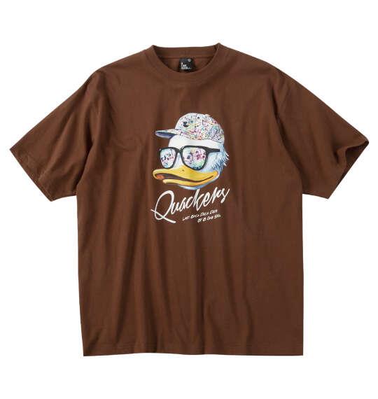 大きいサイズ メンズ b-one-soul DUCK DUDEフェイスクワック 半袖 Tシャツ ブラウン 1258-6292-2 3L 4L 5L 6L