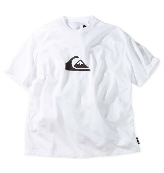 大きいサイズ メンズ Quiksilver COMP LOGO 半袖 ラッシュガード Tシャツ ホワイト 1278-6266-1 3L 4L 5L 6L