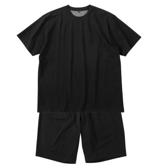 大きいサイズ メンズ FLOW RELAXING ストレッチ メッシュ 血行促進ウェア セット ブラック 1279-6220-2 3L 4L 5L 6L 8L