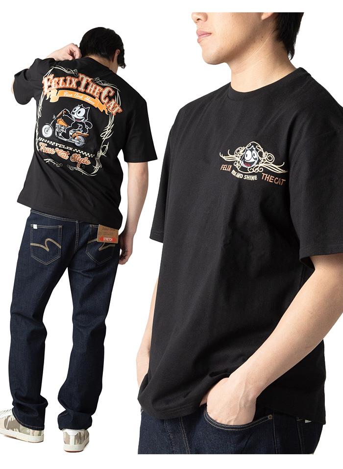 【ns623】大きいサイズ メンズ FELIX フィリックス バイク刺繍 半袖 Tシャツ 春夏新作 126625 【fre】
