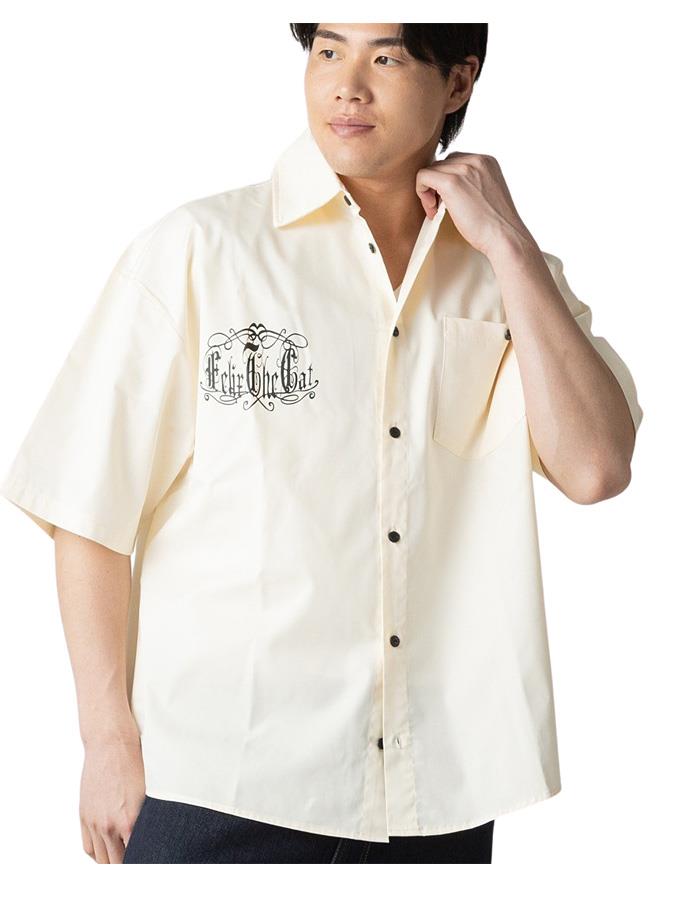 【ns623】大きいサイズ メンズ FELIX フィリックス 刺繍 半袖 カジュアル シャツ 春夏新作 126627 【fre】