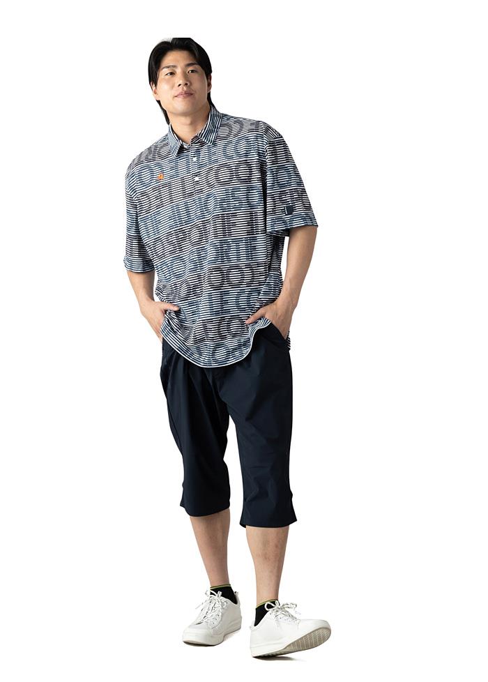 大きいサイズ メンズ LE COQ SPORTIF GOLF ルコックスポルティフ グラフィックロゴボーダー 半袖 ゴルフ ポロシャツ ストレッチ 吸汗速乾 UVカット 高通気 春夏新作 lg6shsb3m 【fre】