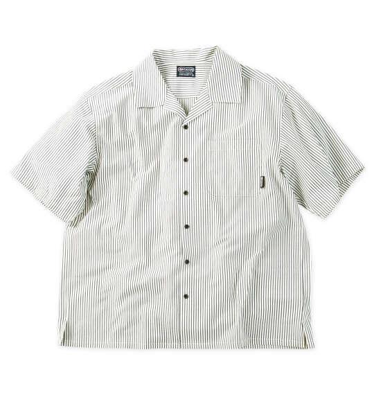 大きいサイズ メンズ OUTDOOR PRODUCTS サッカー ジャガード 半袖 オープンカラー シャツ ホワイト 1257-6221-1 3L 4L 5L 6L 7L 8L