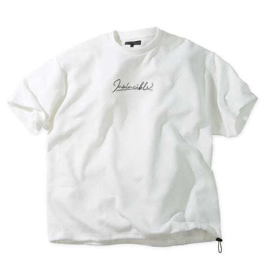 大きいサイズ メンズ in the attic 膨れジオメジャガード裾ドローコード 半袖 Tシャツ オフホワイト 1258-6231-1 3L 4L 5L 6L