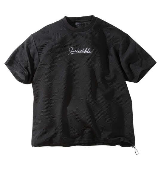 大きいサイズ メンズ in the attic 膨れジオメジャガード裾ドローコード 半袖 Tシャツ ブラック 1258-6231-2 3L 4L 5L 6L