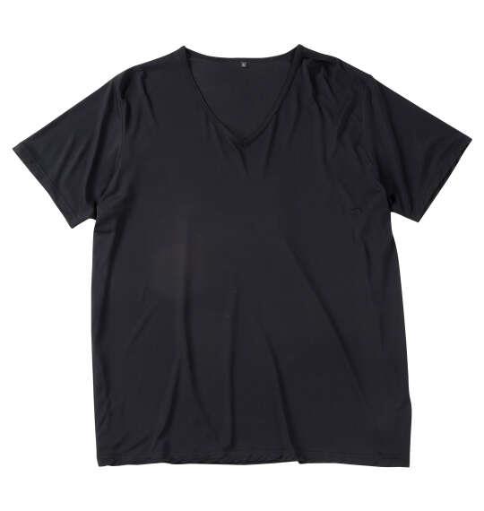 大きいサイズ メンズ まるで着る冷蔵庫 Vネック 半袖 Tシャツ ブラック 1249-6230-2 3L 4L 5L 6L 7L 8L