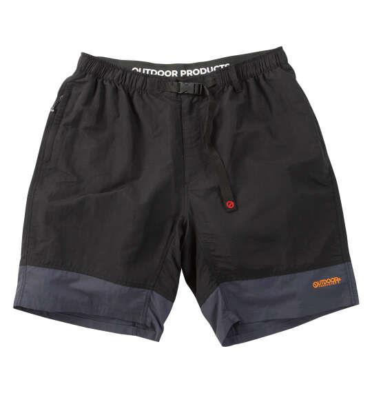 大きいサイズ メンズ OUTDOOR PRODUCTS ナイロンバイカラークライミング ハーフパンツ ブラック×グレー 1254-6230-2 3L 4L 5L 6L 7L 8L