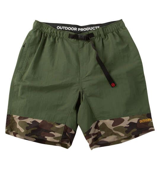大きいサイズ メンズ OUTDOOR PRODUCTS ナイロンバイカラークライミング ハーフパンツ カーキ×カモフラ柄 1254-6230-3 3L 4L 5L 6L 7L 8L