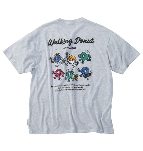 大きいサイズ メンズ Walking Donut T/C天竺刺繍発泡プリント 半袖 Tシャツ ホワイト杢 1268-6230-1 3L 4L 5L 6L 8L