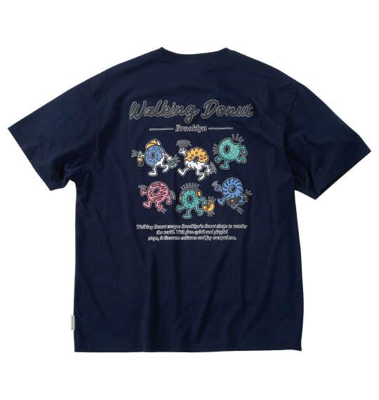 大きいサイズ メンズ Walking Donut T/C天竺刺繍発泡プリント 半袖 Tシャツ ネイビー 1268-6230-3 3L 4L 5L 6L 8L