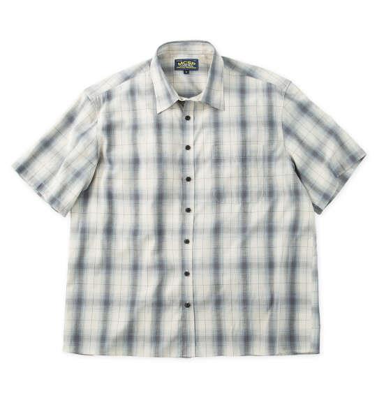 大きいサイズ メンズ Mc.S.P 麻混ハイブリッドオンブレチェック 半袖 レギュラーカラー シャツ オフホワイト 1277-6221-1 3L 4L 5L 6L 8L