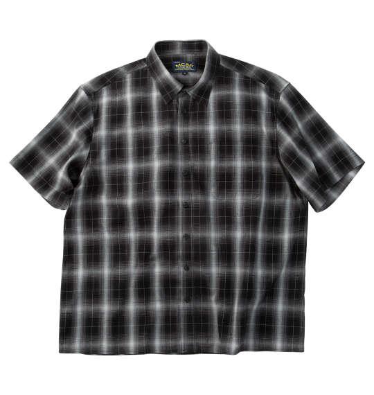 大きいサイズ メンズ Mc.S.P 麻混ハイブリッドオンブレチェック 半袖 レギュラーカラー シャツ ブラック 1277-6221-2 3L 4L 5L 6L 8L