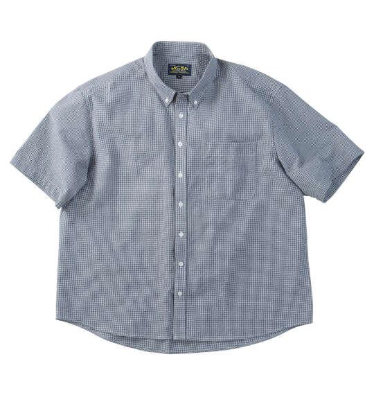 大きいサイズ メンズ Mc.S.P 吸汗速乾 TC シアサッカー ギンガムチェック B.D 半袖 シャツ ネイビー 1277-6223-1 3L 4L 5L 6L 8L