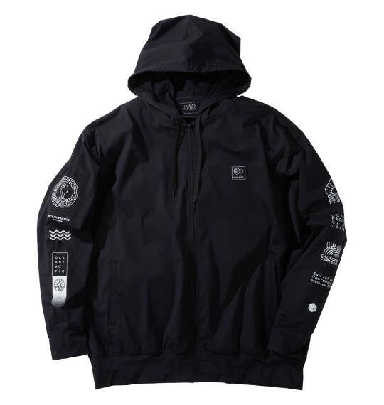 大きいサイズ メンズ OCEAN PACIFIC 接触冷感ストレッチUV 長袖 フルジップ パーカー ブラック 1278-6256-2 3L 4L 5L 6L