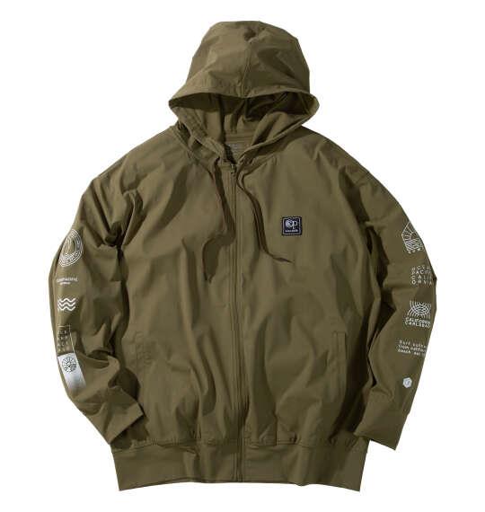 大きいサイズ メンズ OCEAN PACIFIC 接触冷感ストレッチUV 長袖 フルジップ パーカー カーキ 1278-6256-3 3L 4L 5L 6L