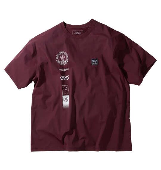 大きいサイズ メンズ OCEAN PACIFIC 接触冷感ストレッチUV 半袖 Tシャツ バーガンディ 1278-6257-1 3L 4L 5L 6L 8L