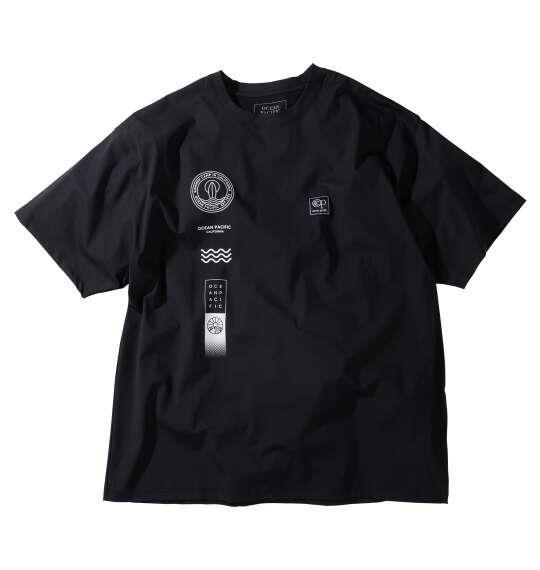 大きいサイズ メンズ OCEAN PACIFIC 接触冷感ストレッチUV 半袖 Tシャツ ブラック 1278-6257-2 3L 4L 5L 6L 8L