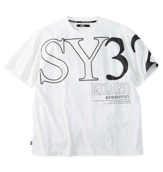 大きいサイズ メンズ SY32 by SWEET YEARS ビッグロゴ 半袖 Tシャツ ホワイト 1278-6273-1 3L 4L 5L 6L