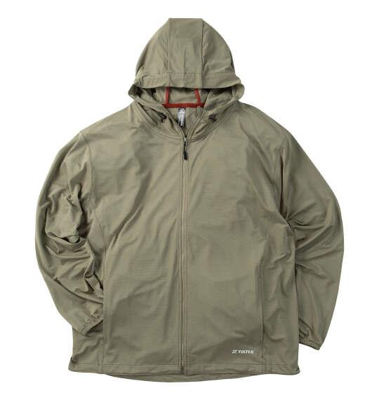 大きいサイズ メンズ TULTEX 珪藻土配合 冷感 UV ドライ フルジップ パーカー カーキ 1278-6540-3 3L 4L 5L 6L 7L 8L
