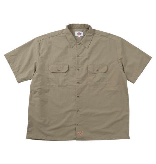 大きいサイズ メンズ DICKIES ナイロンタッサー 半袖 ワーク シャツ カーキ 1277-6250-1 2L 3L 4L 5L