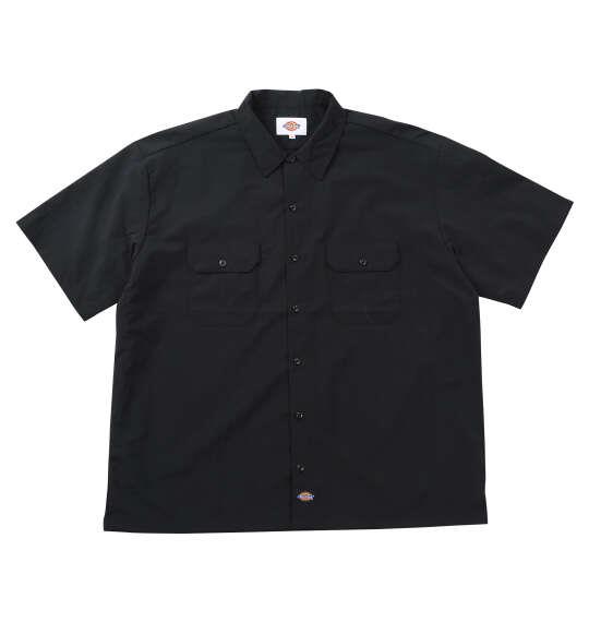 大きいサイズ メンズ DICKIES ナイロンタッサー 半袖 ワーク シャツ ブラック 1277-6250-2 2L 3L 4L 5L