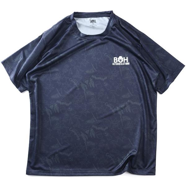 大きいサイズ メンズ BH ビィエイチ 接触冷感 総柄 半袖 Tシャツ + ハーフパンツ 上下セット 吸汗速乾 春夏新作 bhts-260201