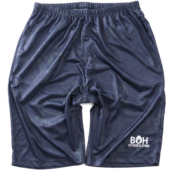 大きいサイズ メンズ BH ビィエイチ 接触冷感 総柄 半袖 Tシャツ + ハーフパンツ 上下セット 吸汗速乾 春夏新作 bhts-260201