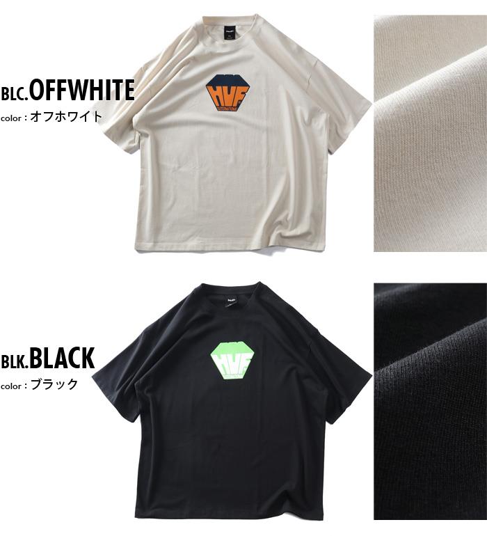【ns623】大きいサイズ メンズ HUF ハフ プリント 半袖 Tシャツ BIG BLOCK SS TEE USA直輸入 ts02396